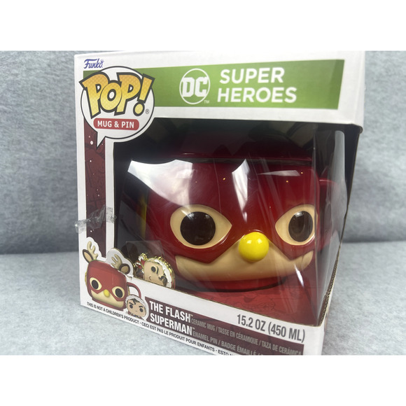 Funko Pop! DC Super Heroes The Flash Reindeer Mug and Santa Superman Enamel Pin‎ - Picture 2 of 4